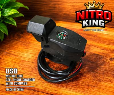 Nitro King Motorcycle USB Charger with Compass
