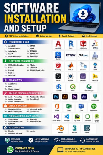 Autocad,Ms office or Any Software Installation and Setup