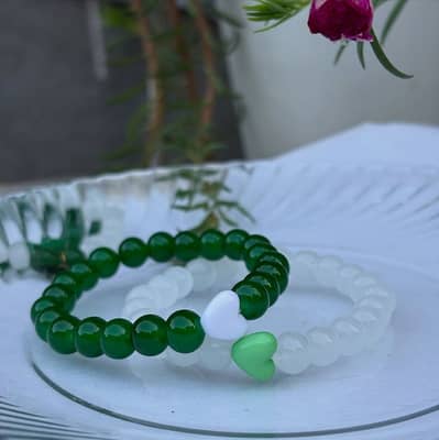 Premium Handmade Green Crystal Gajra Bangles Set | New Design
