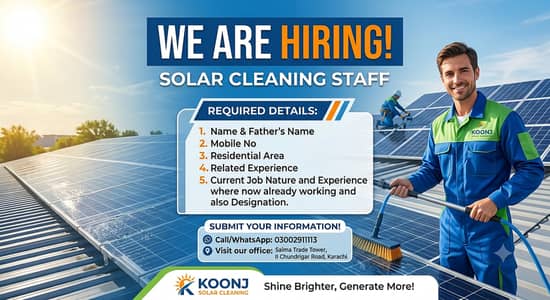 SOLAR CLEANING STAFF - HIRING