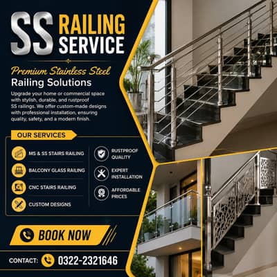 SS Railing Service | Glass & Steel Railing Installation