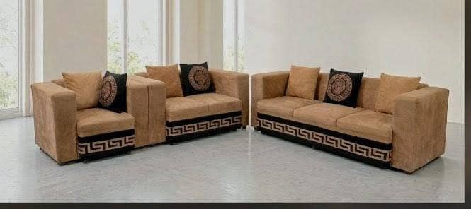 Grace Velvet 6 Seater/Suede Sofa Set (3+2+1)