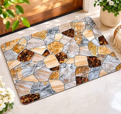 Super Absorbent Non-Slip Bathroom Floor Mat - Quick-Dry Soft Marble St