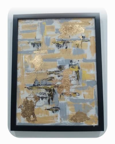 Gold leaf foil textured art