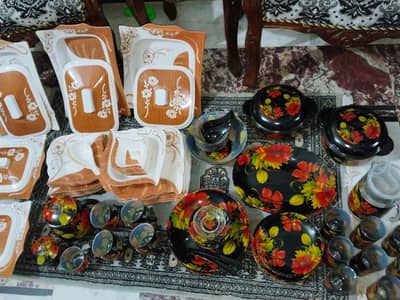 black marble glass dinner set ans melamine dinner set