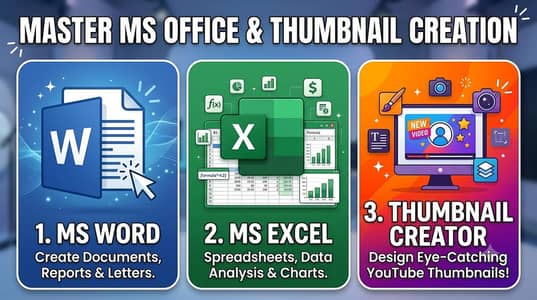 Professional Word document, Excel spreed sheets and thumbnail