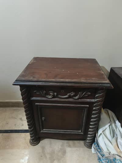 bed with matress and dressing table , 2 side table