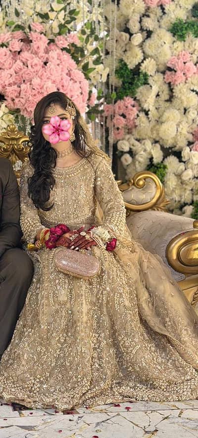 walima maxi / wedding wear /  handmade embroidery / maxi with jwellery