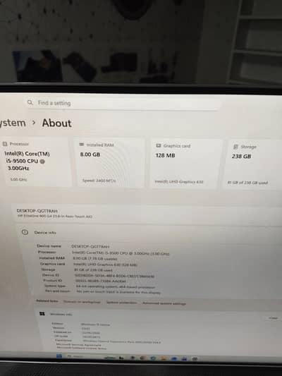 HP Elite one 800 G4 All in One pc