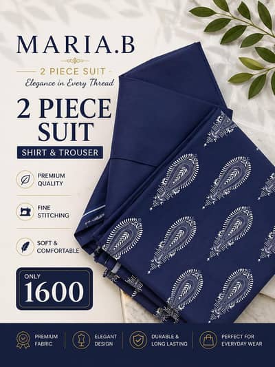 2 pice maria b suit lawn unstich