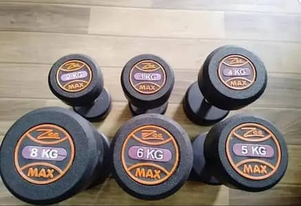 Rubber Coated Dumbbells Set | Home & Commercial Gym | All Weights
