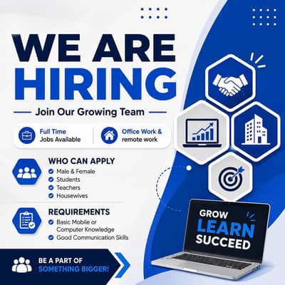 We are hiring males and females for office and online work.