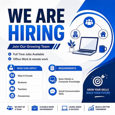 We are hiring males and females for office and online work