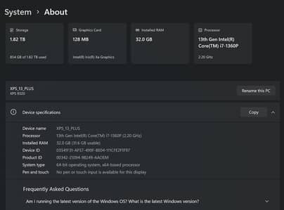 Dell XPS 13 Plus 9320 | Core i7 13th Gen | USA Imported