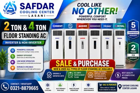 Floor Standing AC Sale & Purchase 2 Ton & 4 Ton Inverter, Non-Inverter