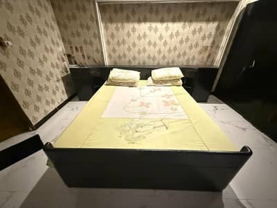 sheesham wood double bed with mattress for sale