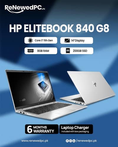 HP EliteBook 840 G8 - Core i7 11th Gen (8GB RAM / 256GB SSD) with Box