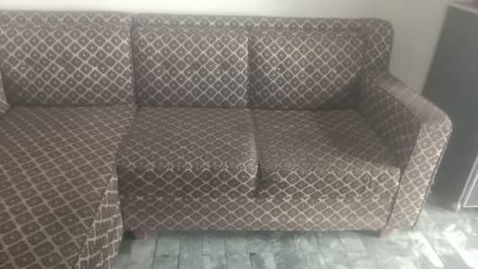 L shape sofa set with sofa bed with 4 side chairs