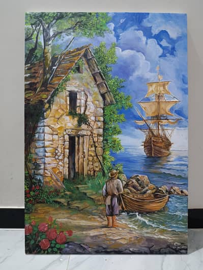 Beautiful Hand Painted Landscape Oil Painting on Canvas - Scenery Art
