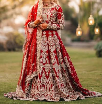 Luxury Red Bridal Lehenga Choli | Heavy Embroidered Wedding Dress | Ba