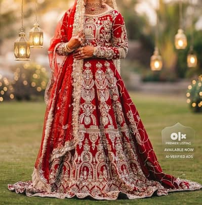 Luxury Red Bridal Lehenga Choli | Heavy Embroidered Wedding Dress | Ba