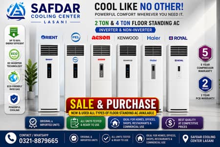 Floor Standing AC Sale & Purchase 2 Ton & 4 Ton Inverter, Non-Inverter