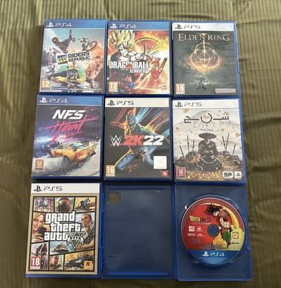 Ps5/4 Games Ghost of Yotei GTA5 Elden Ring Wwe DragonBall NFS