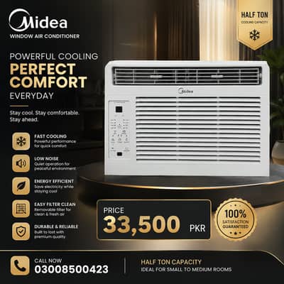Midea Window DC Inverter AC Half Ton 1 Ton Sawa Ton Available