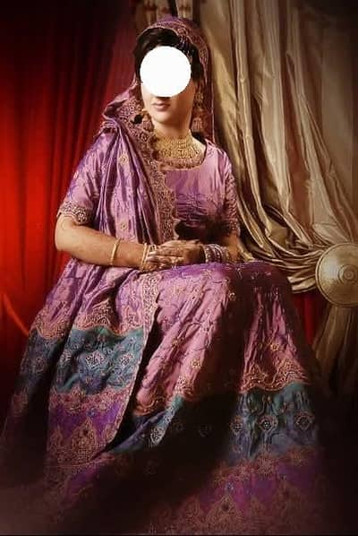 Heavy Walima Bridal Lehenga / Maxi (Purple & Teal) - Worn Once