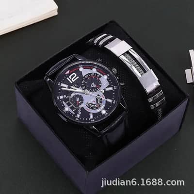 Men's watch with blue light dile