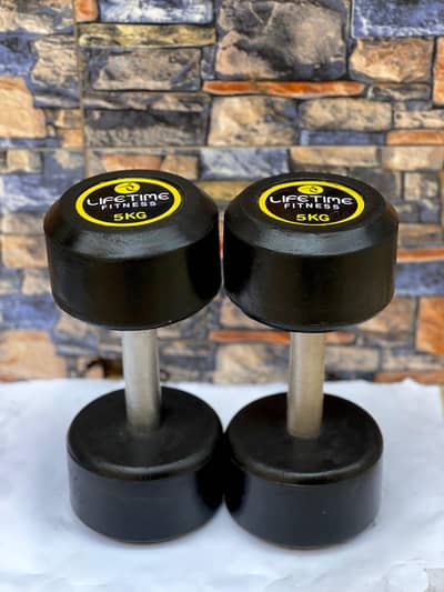 5KG Dumbbells Pair – Premium Quality Rubber Weights