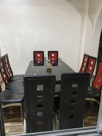 10-Seater Extendable Black Glass Dining Table