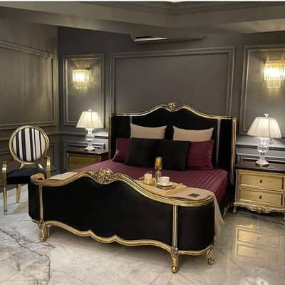 Royal King Size Sheesham Wood Bed with Premium Side Tables/