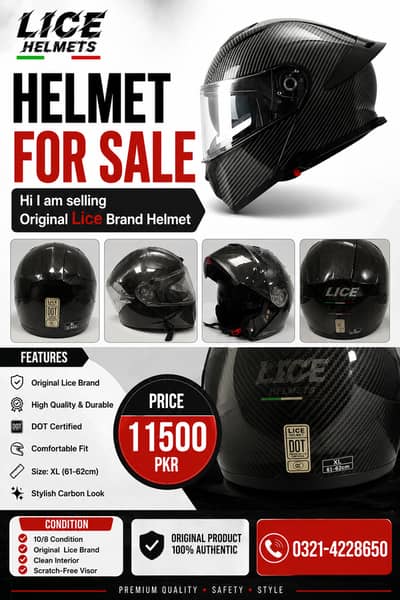 Hi I am selling original Lice Brand Helmet fully Heavy