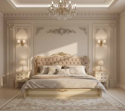 Solid Sheesham Wood King Size Bed with Elegant Side Tables/Modern & Du