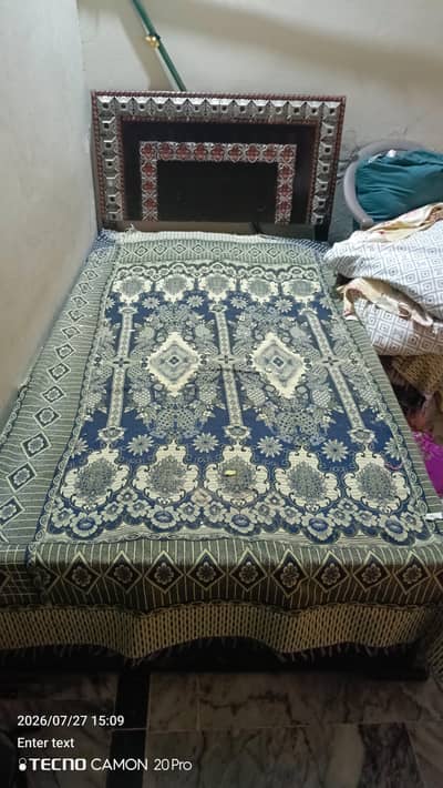 Title: Wooden Single Bed for Sale – Strong & Good Condition