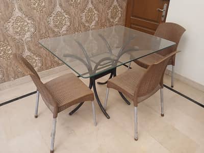 Dining Table + 3 chairs (Good condition)