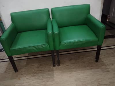 4 rexin chairs and two coffee sofa