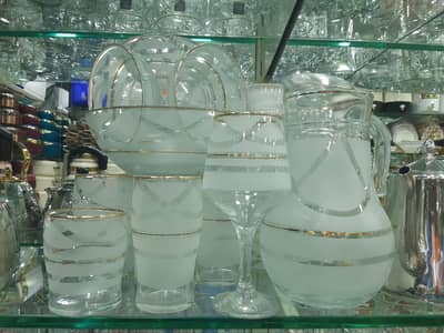 Luxury Glass Dinner & Jug Set – Complete Matching Set | New
