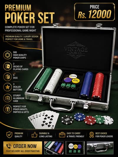 Premium Poker Chip Set with Aluminum Carry Case | Complete Casino Set