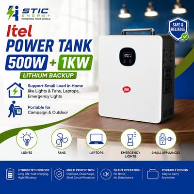 Itel Power Tank 500W + 1KW Lithium Backup