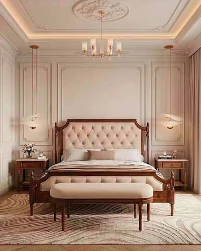 Luxury Sheesham Wood King Size Bedroom Set | Bed with Premium Side Ta