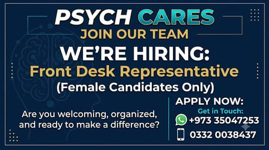 Hiring for front desk only female