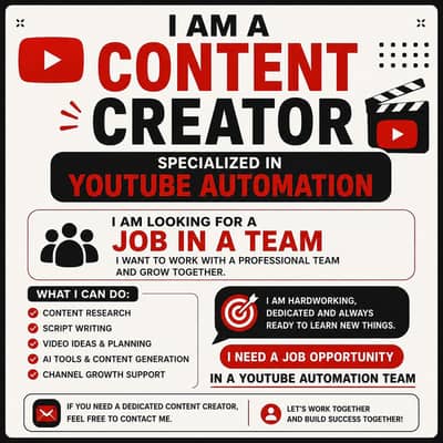 YouTube Automation Content Creator Available for Job