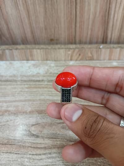 beautiful  lightning stone with Beautiful design ring 