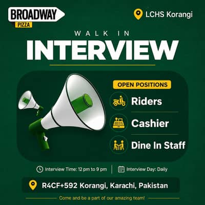 Daily Interview  in Broadway Pizza (LCHS Korangi Branch)