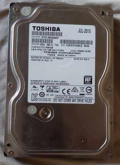 Toshiba Corporation Hard Drive 500 GB