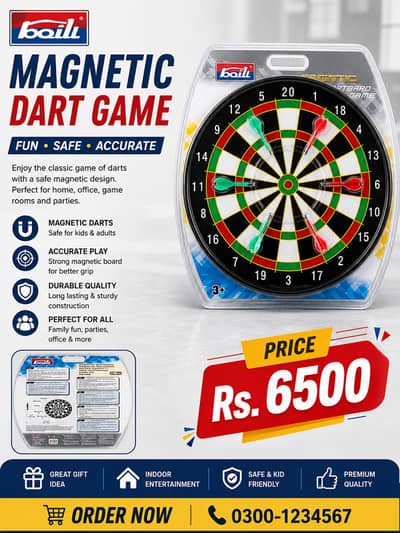 Magnetic Dart Board Game Set | Safe Family Indoor Game | Rs. 6,500