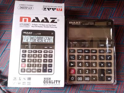 Maaz Big Display Calculator 14 Digits and 112 Steps to Easy Calculate