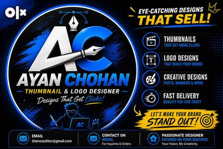 graphics Designer YouTube And other apps thumbnail or logos available